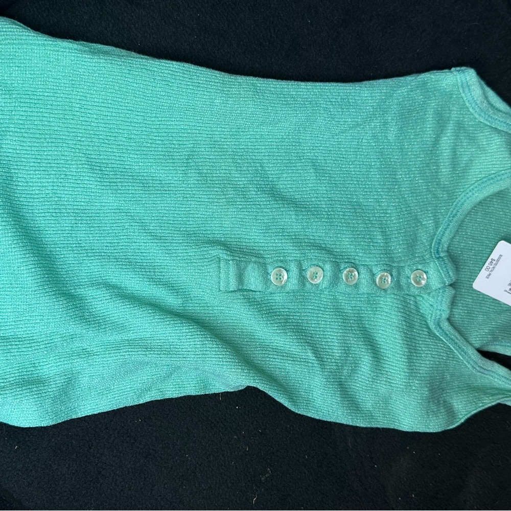 Green Ribbed Sleeveless Top